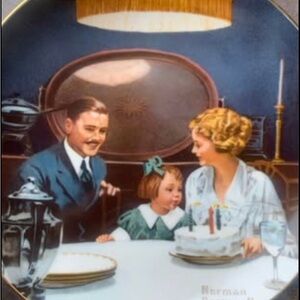 Norman Rockwell Plate with Blue and Green Accents